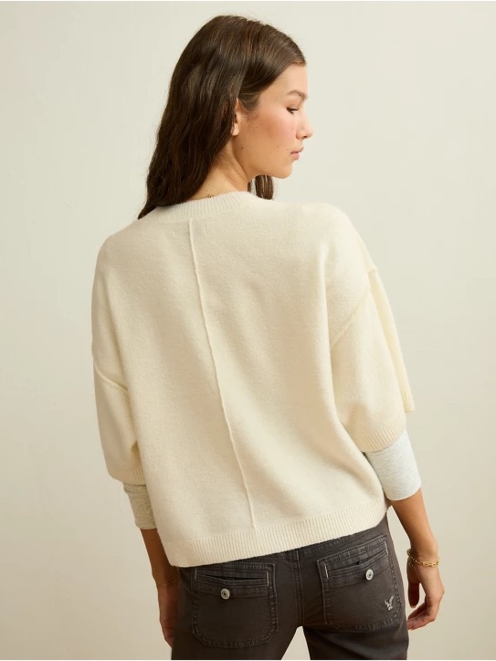 AE Whoa So Soft Short-Sleeve Sweater